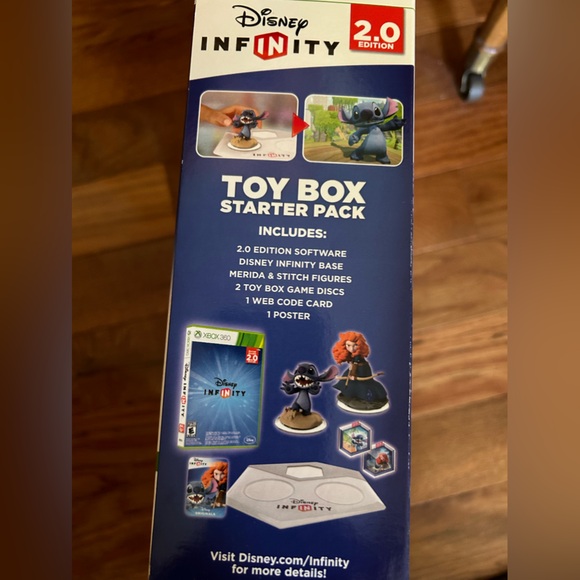 Xbox 360, Disney Infinity 2.0 with disk and the game thing with cord. Toy box. - Picture 4 of 11